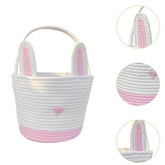 Easter Bunny Woven Basket (Pink)
