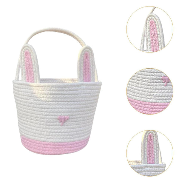 Easter Bunny Woven Basket (Pink)