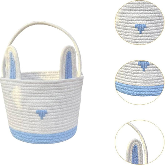 Easter Bunny Woven Basket (Blue)