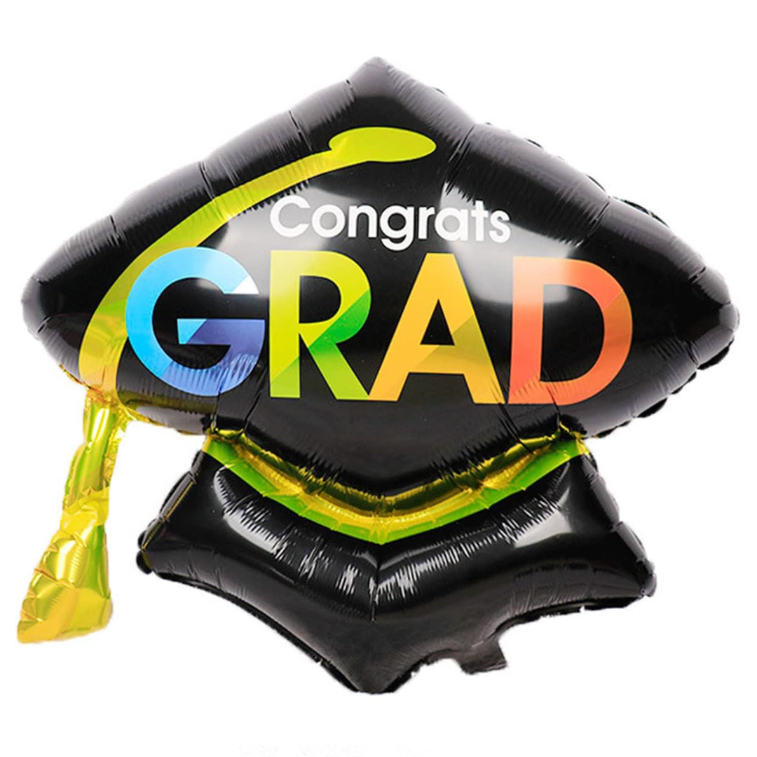 Huge Black Graduation Cap Balloon