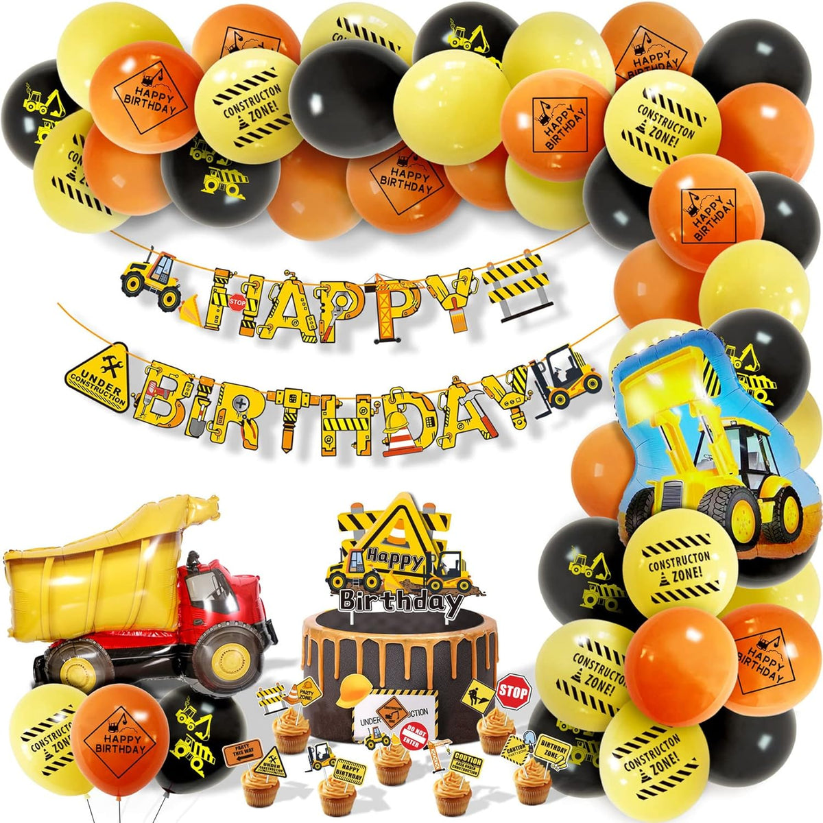 Construction Themed Party Balloon Decorations