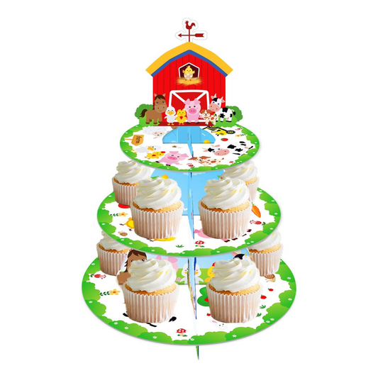 3-Tier Farm Cupcake Stand