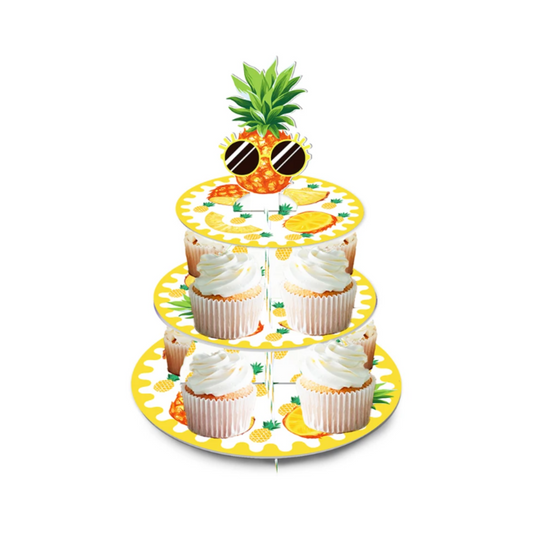 3-Tier Hawaiian Fruit Pineapple Cupcake Stand
