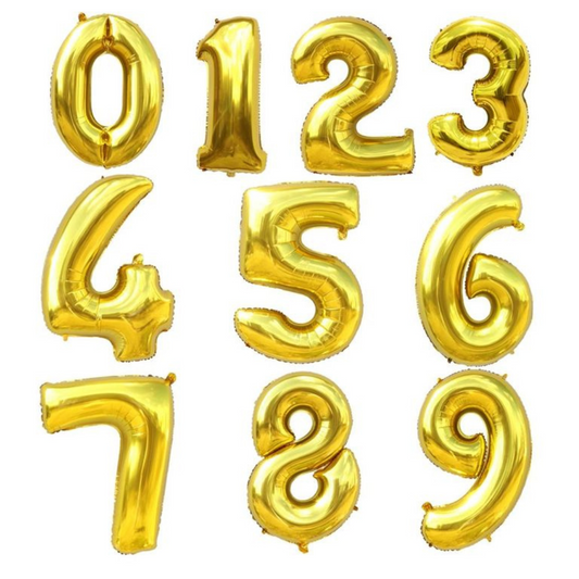 Gold Numbers Foil Balloons (32 inch)