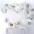 Load image into Gallery viewer, Silver Metallic and Silver Confetti Balloon Arch Decorations
