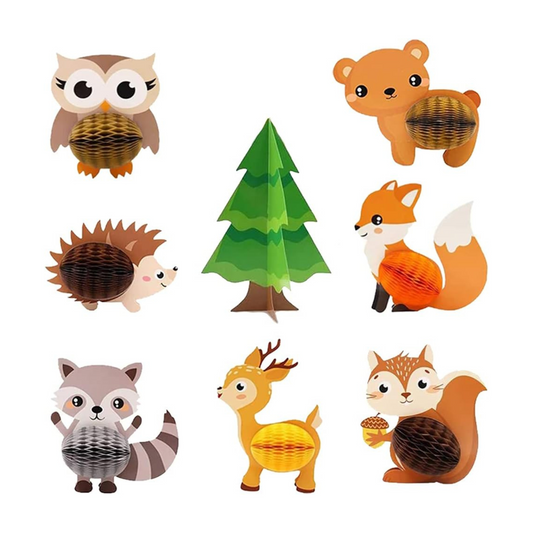 Woodland Animals Honeycomb Centerpieces Set