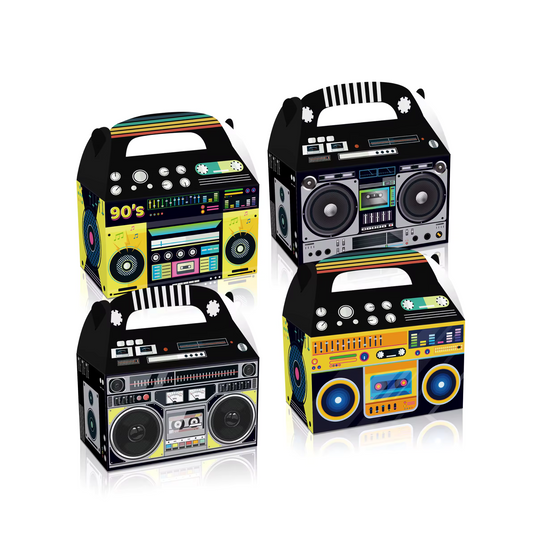 80s Theme Party Favor Boxes Retro Radio Decorations Set