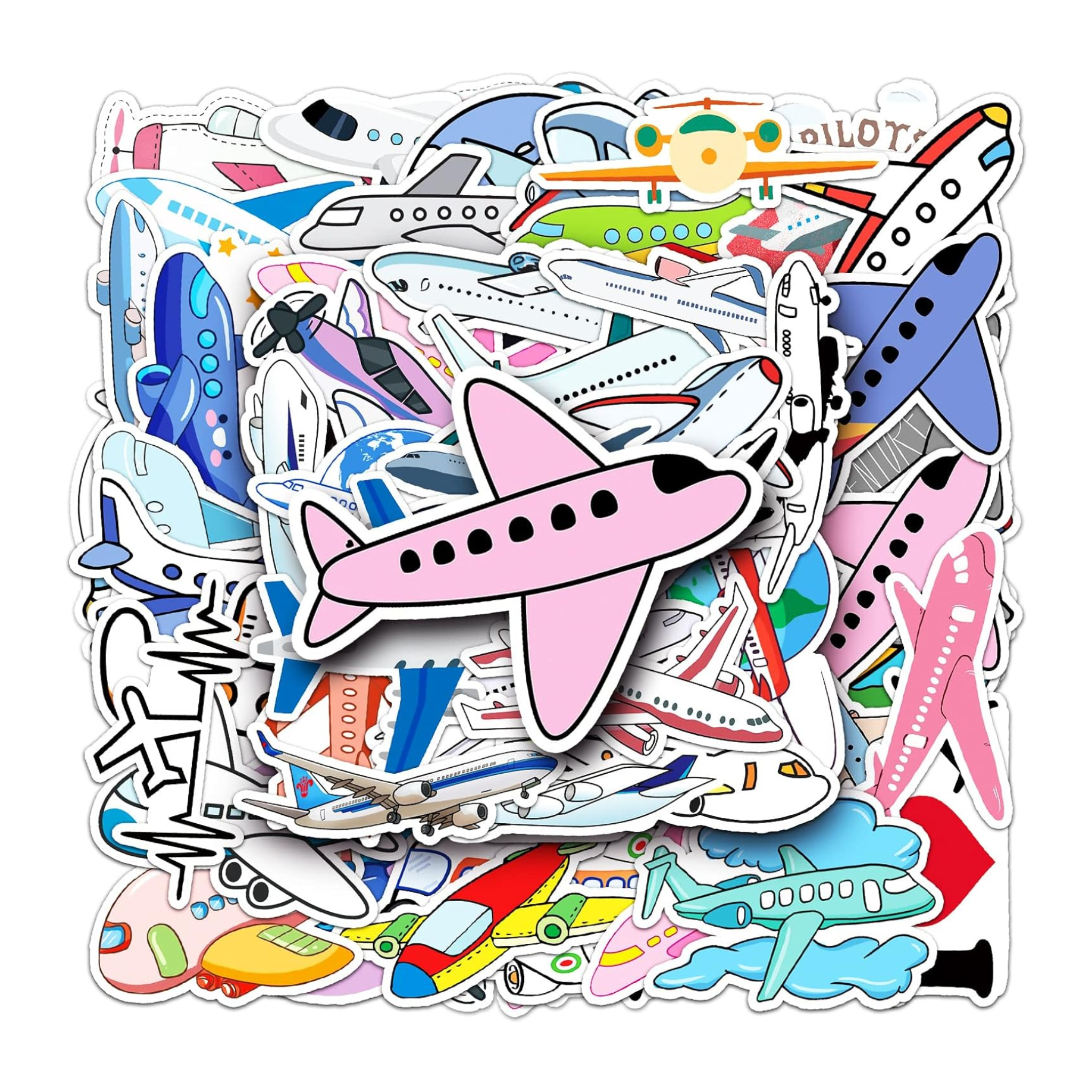 Airplane Theme Vinyl Stickers Set