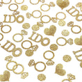 Load image into Gallery viewer, Gold Wedding Confetti (Glitter Paper Diamond Ring Hearts I DO Confetti)
