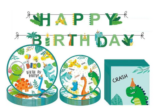 Dino Theme Birthday Party Tableware Set