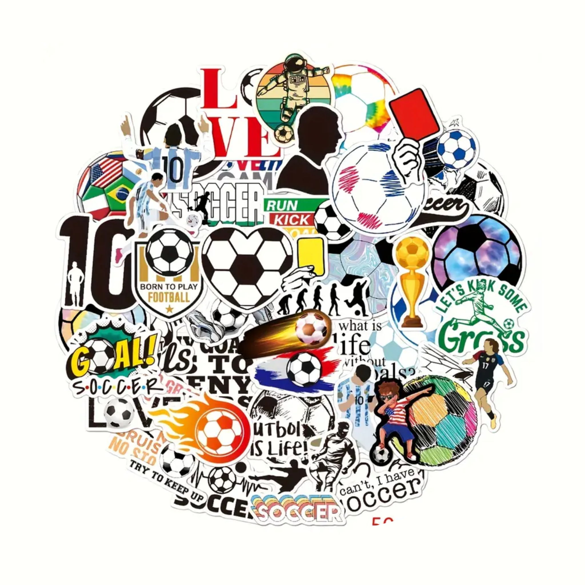 Assorted Cartoon Football Stickers Collection