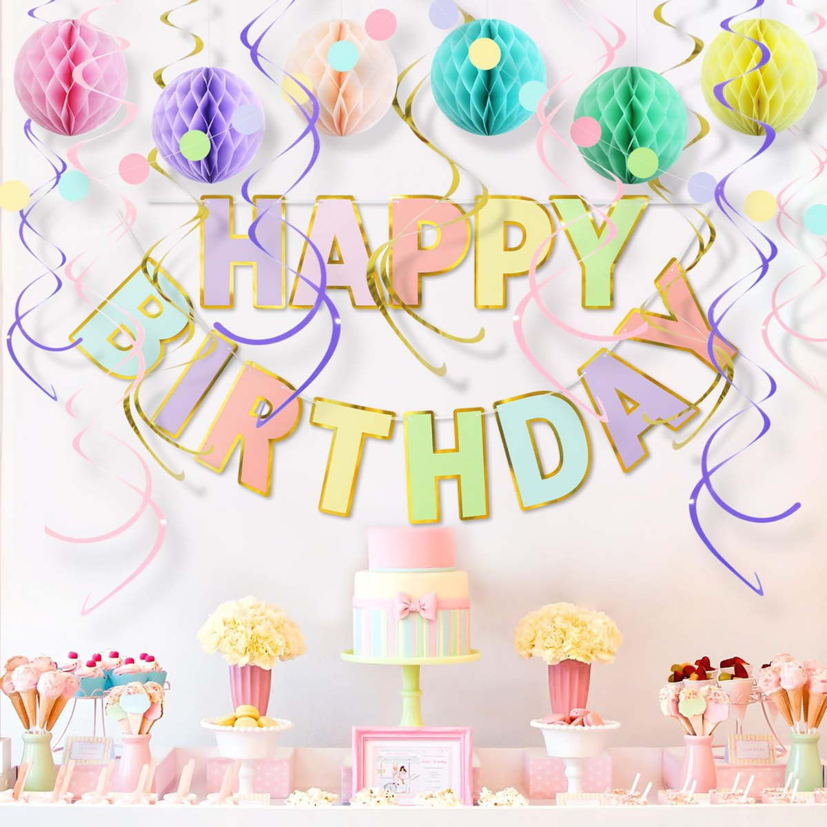 Carousel Theme Party Hanging Paper Decorations Set