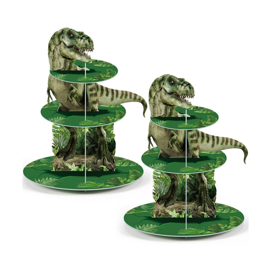 3-Tier Dinosaur Theme Cupcake Stand