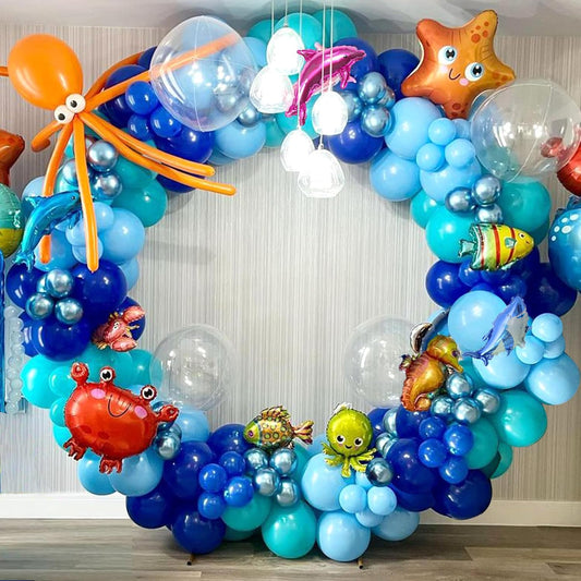 Ocean Themed Party Balloon Decorations