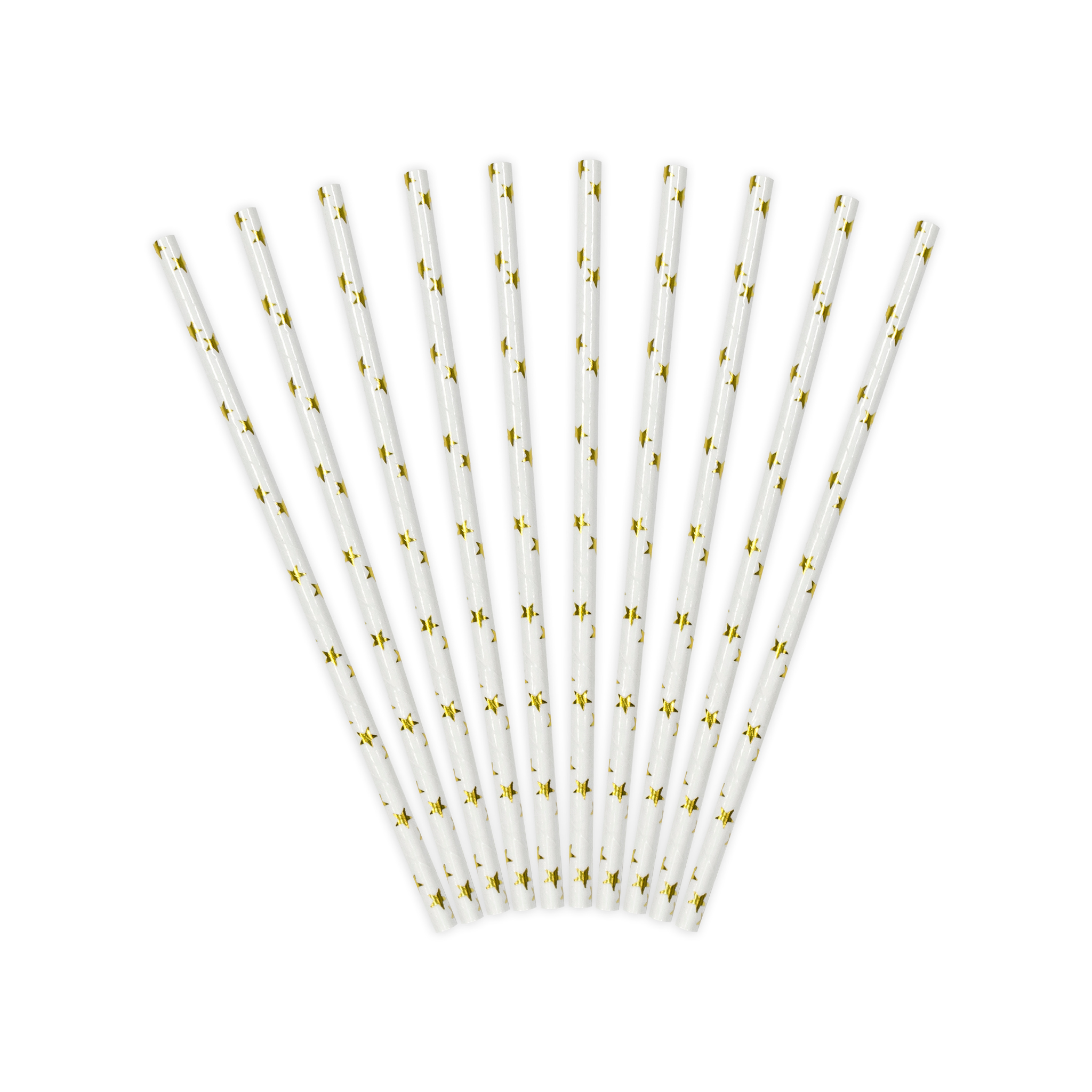 Golden Shimmer Paper Straws Set