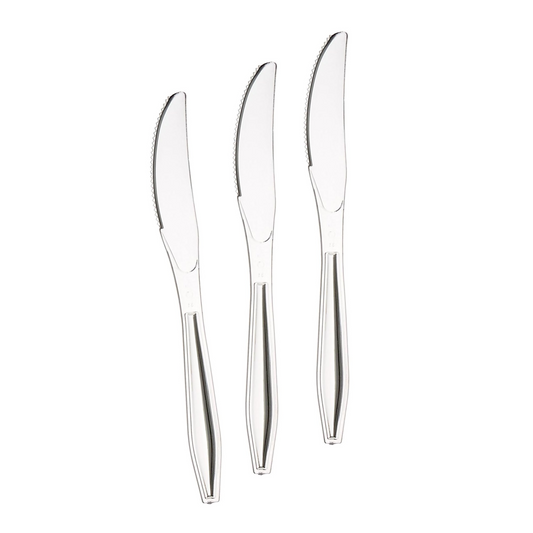 Mermaid Theme Clear Plastic Cutlery Set (Knives)