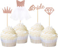 Load image into Gallery viewer, Rose Gold Bride Cupcake Toppers Set
