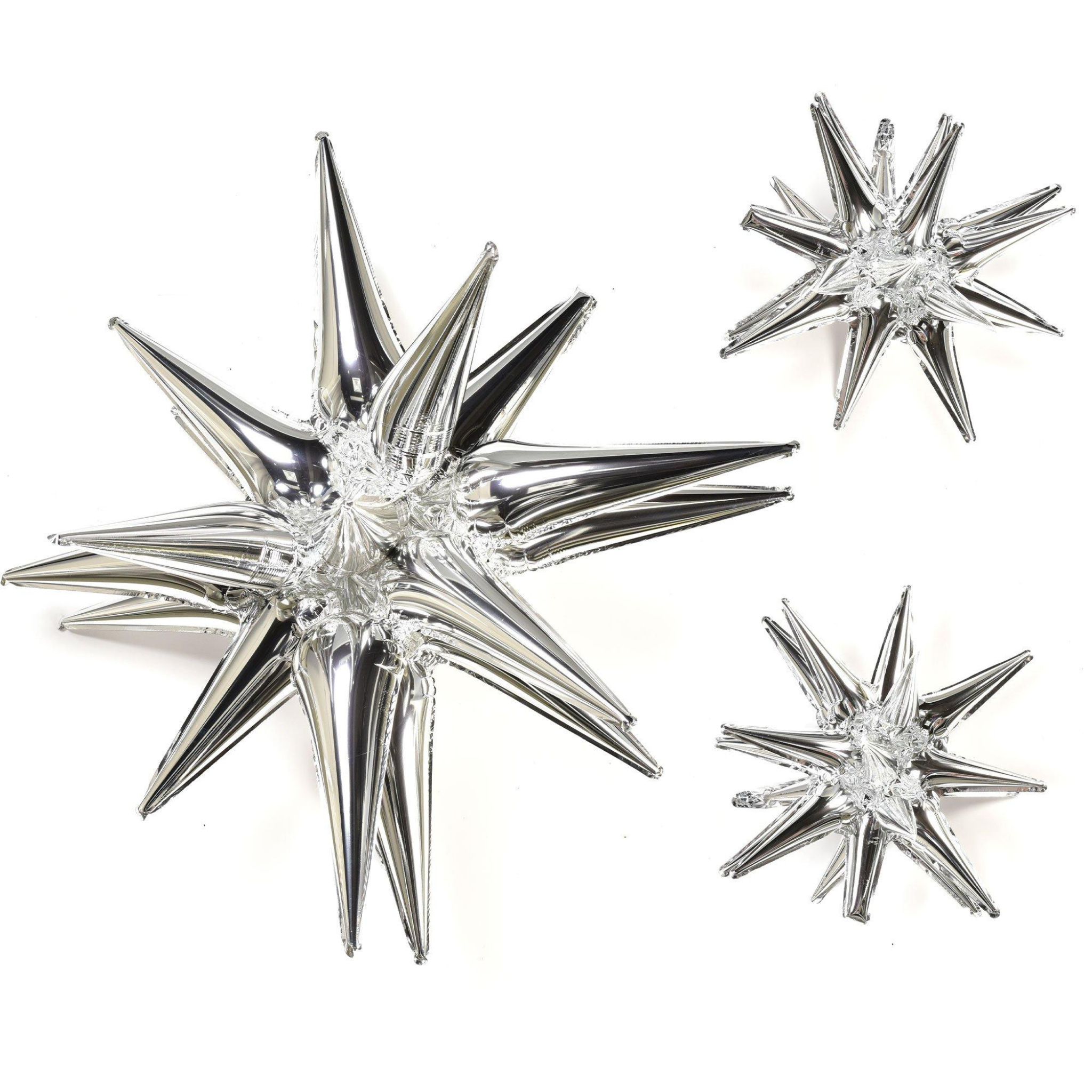 Silver Star Foil Balloons Set