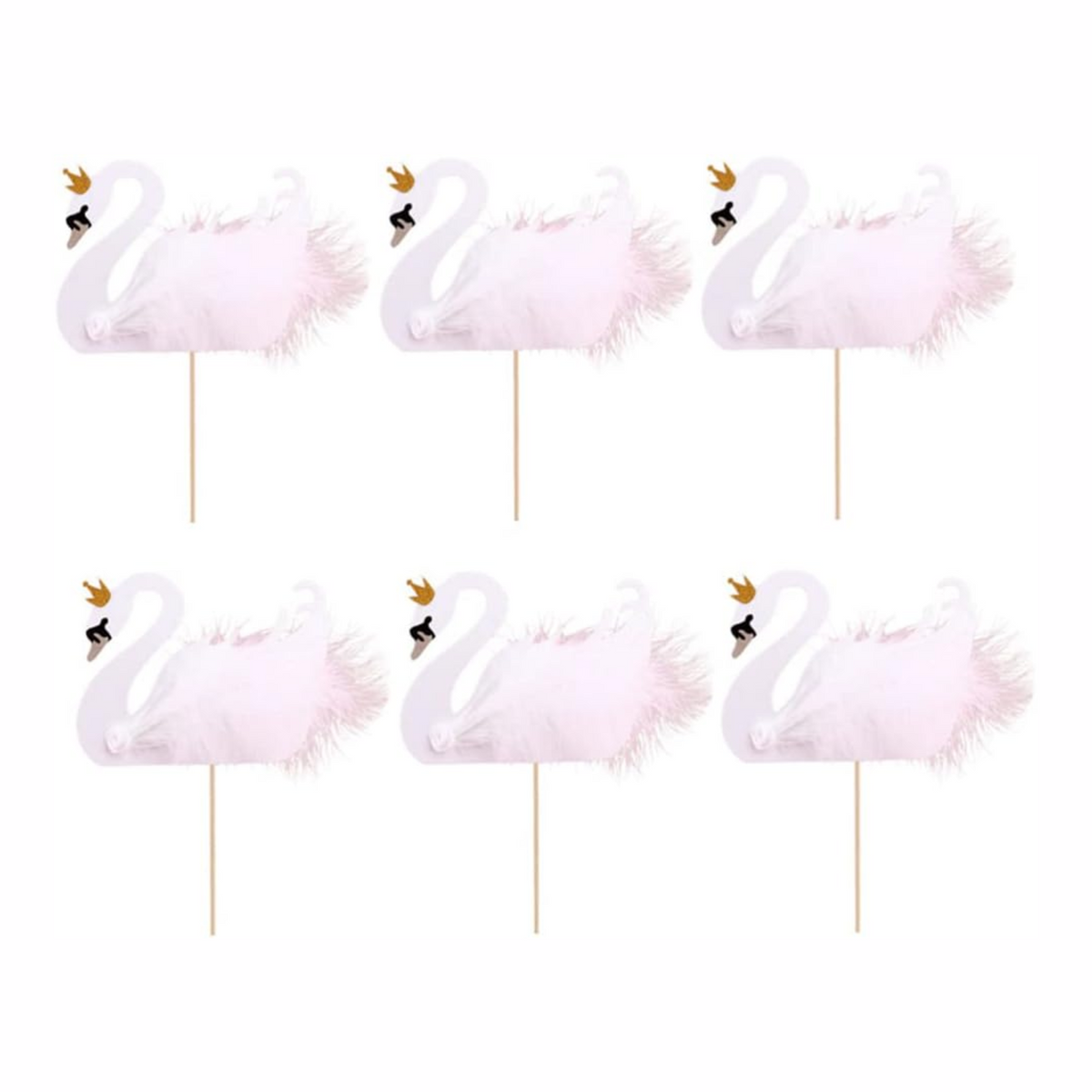 Swan Cupcake Toppers Set
