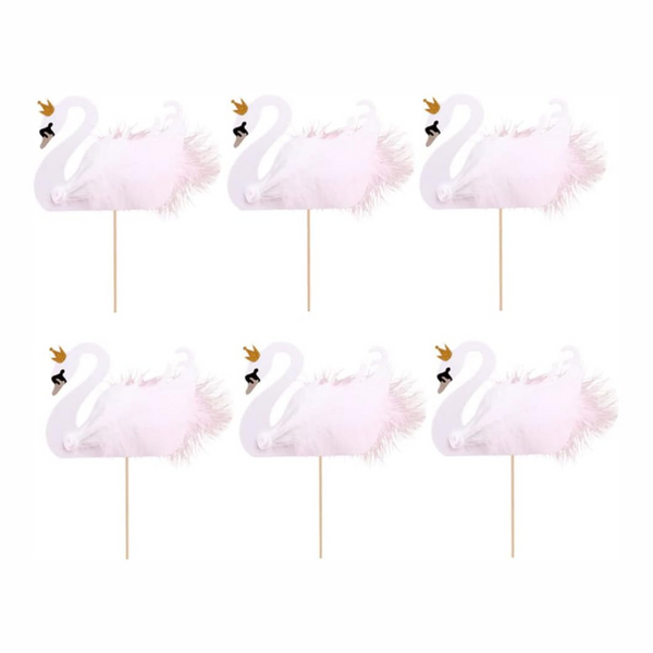 Swan Cupcake Toppers Set