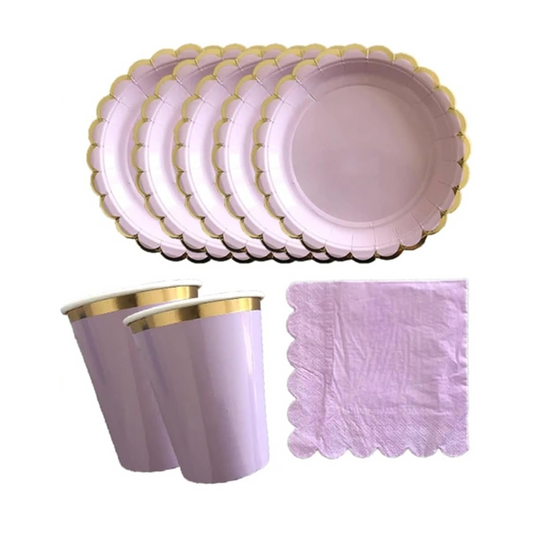 Light Purple Party Tableware Set