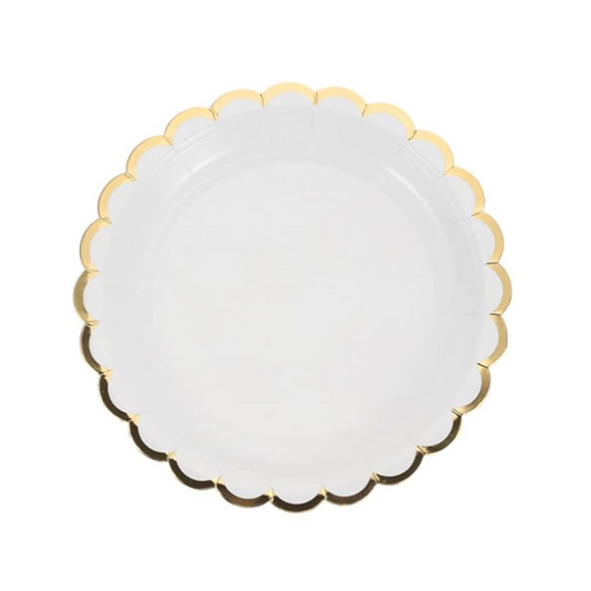 White Party 9 Inch Paper Plates Set