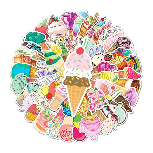 Trendy Waterproof Ice Cream Vinyl Stickers Set