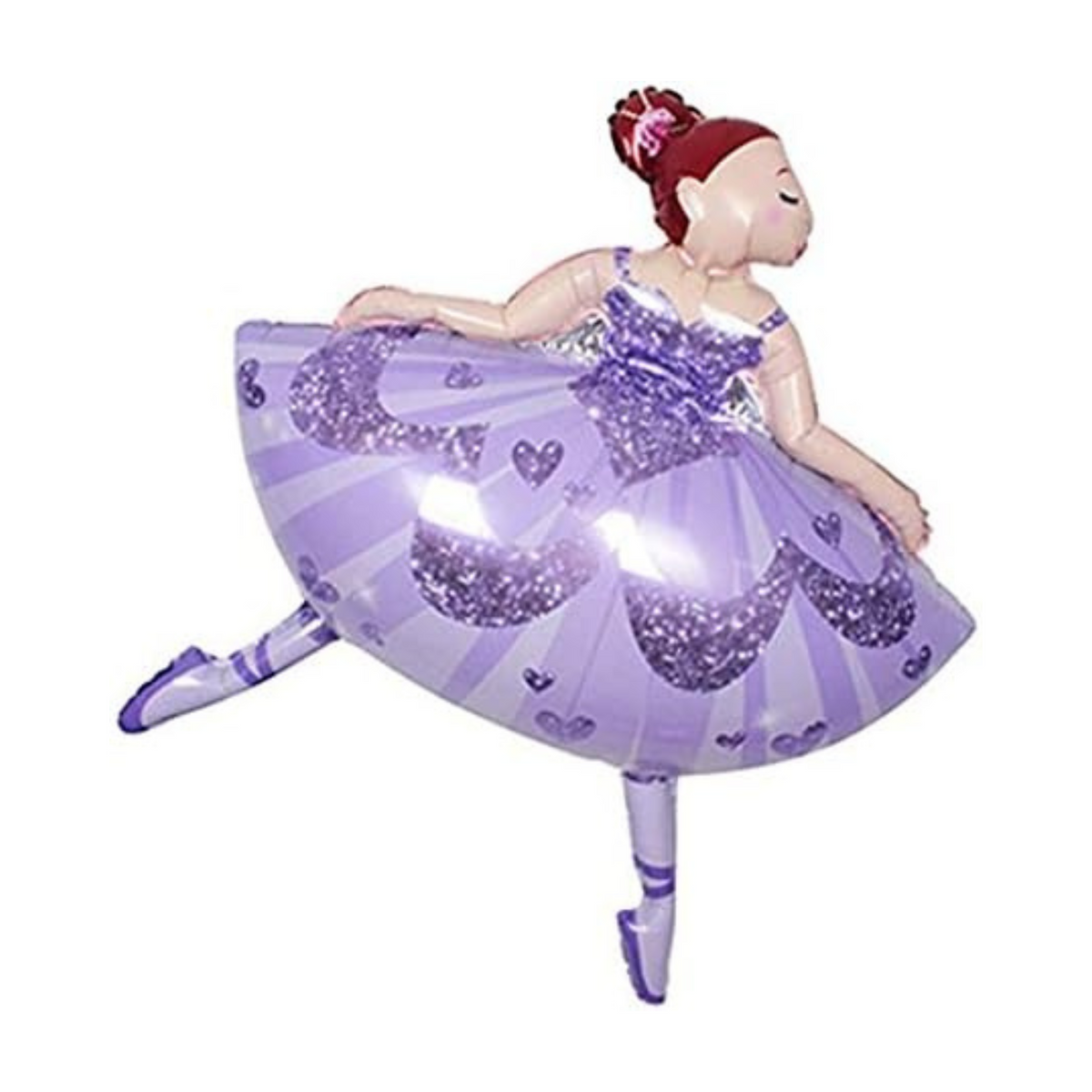 Ballerina Dancing Girl Shaped Foil Balloons (Purple)
