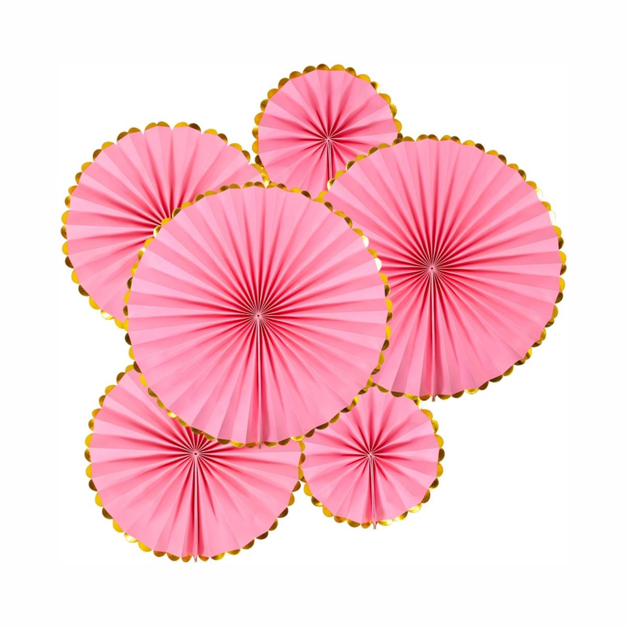 Princess Theme Party Pink Hanging Paper Fans