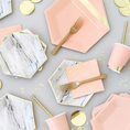 Load image into Gallery viewer, Pastel Pink Marble & Gold Foil Tableware Set
