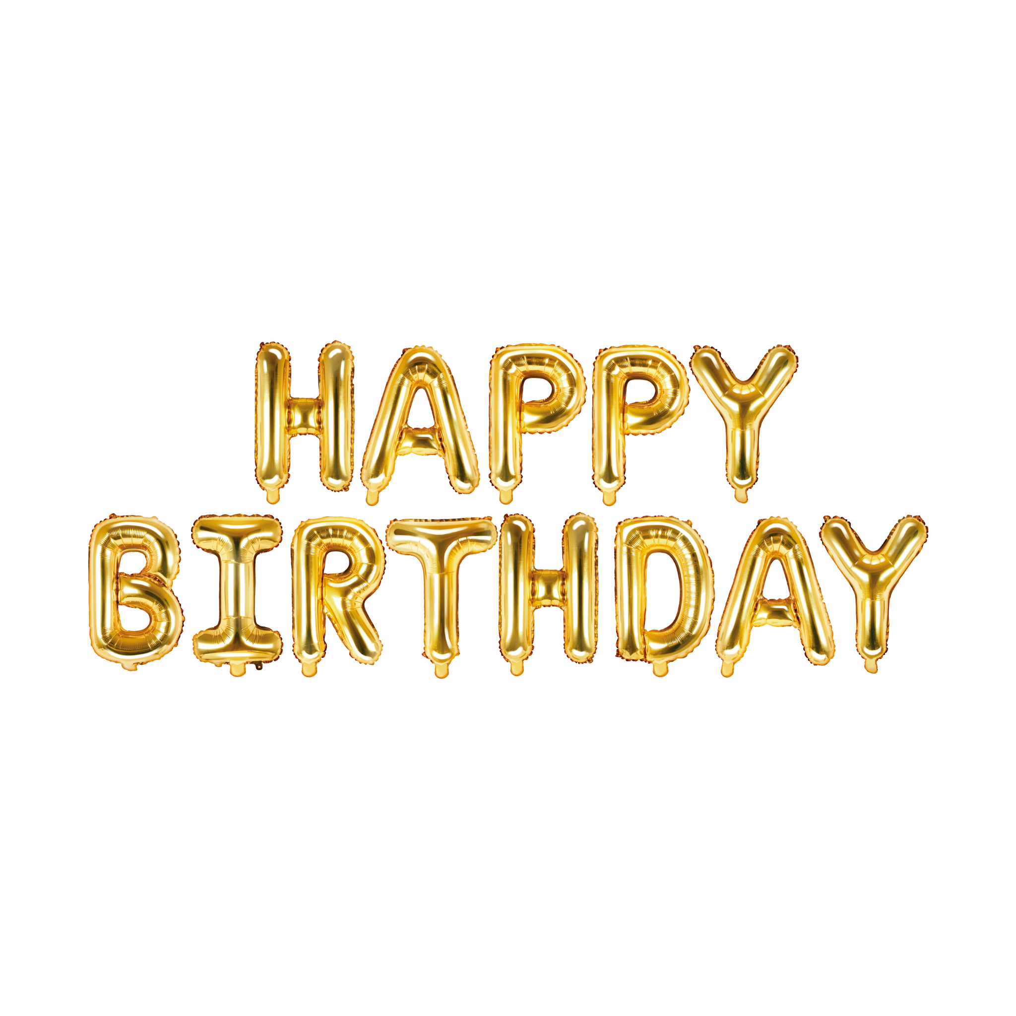 Gold Happy Birthday Foil Balloon Banner