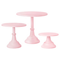 Load image into Gallery viewer, Theme Pink Round Metal Cake Stands Set
