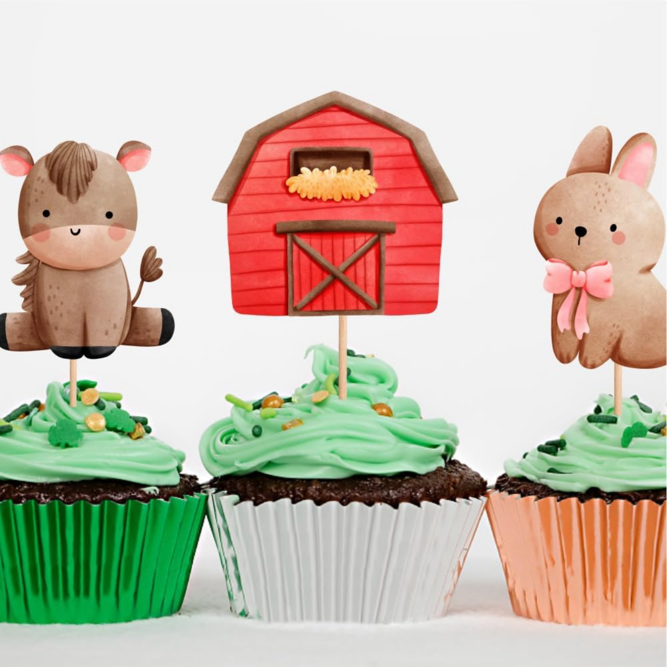 Farm Cupcake Toppers Set