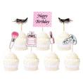 Load image into Gallery viewer, Glitter Makeup Cupcake Toppers Set
