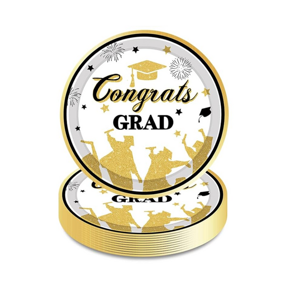 Graduation Congrats Grad 9 Inch Paper Plates Set