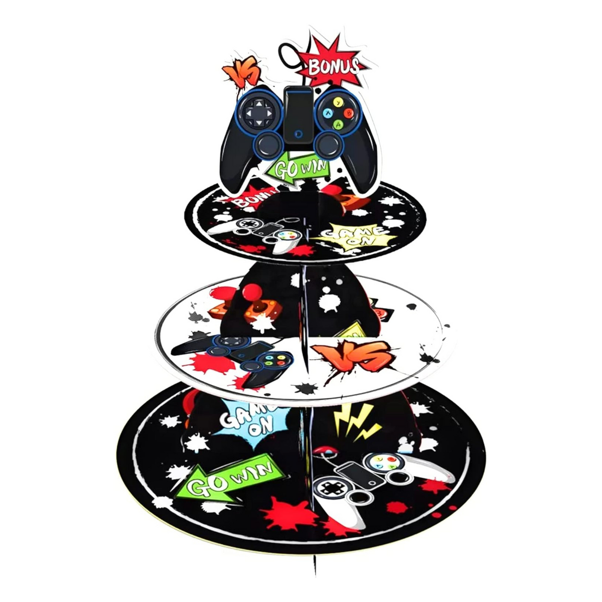 3-Tier Video Game Theme Party Cupcake Stand