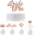 Load image into Gallery viewer, Rose Gold Pink Glitter Bride to Be Cupcake Toppers
