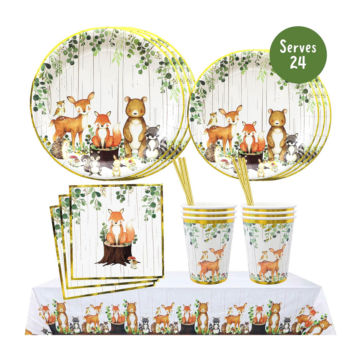Woodland Creatures Theme Tableware Set
