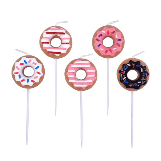 Cute Donut Shaped Candles Set