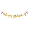 Load image into Gallery viewer, Let's Get Flocked Up Gold Glitter Banner
