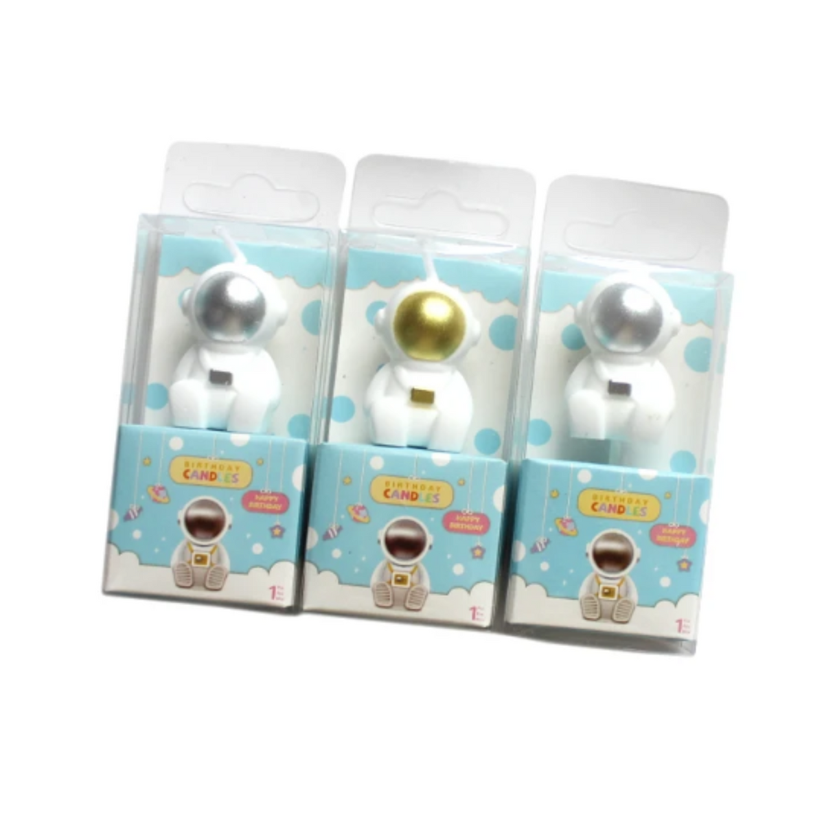Cute Astronaut-Shaped Birthday Candles
