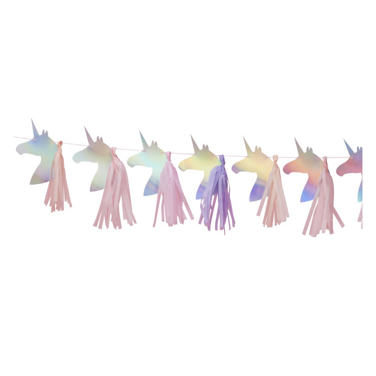 Iridescent Foiled Unicorn Tassel Garland