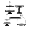 Load image into Gallery viewer, Gold and Black Metal Cake Stands Set
