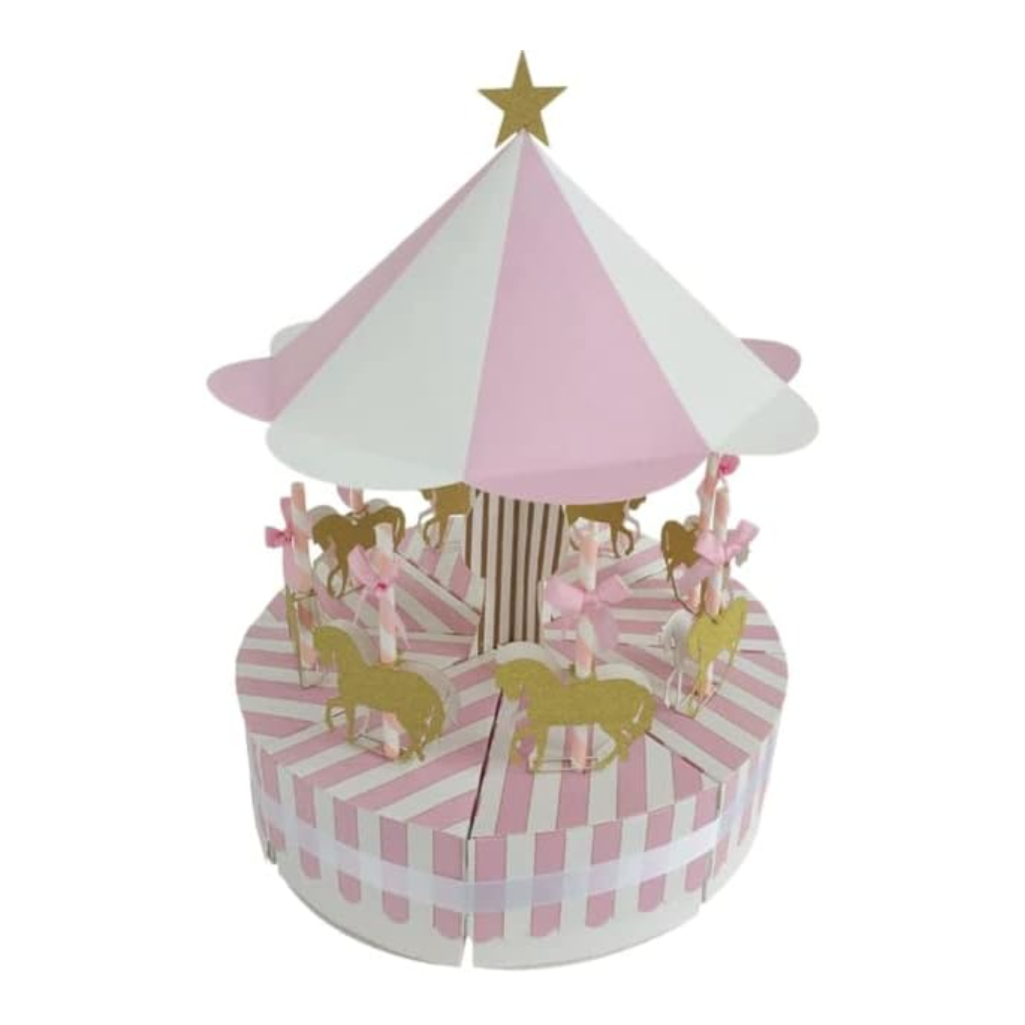 Pink Carousel Birthday Party Favor Boxes