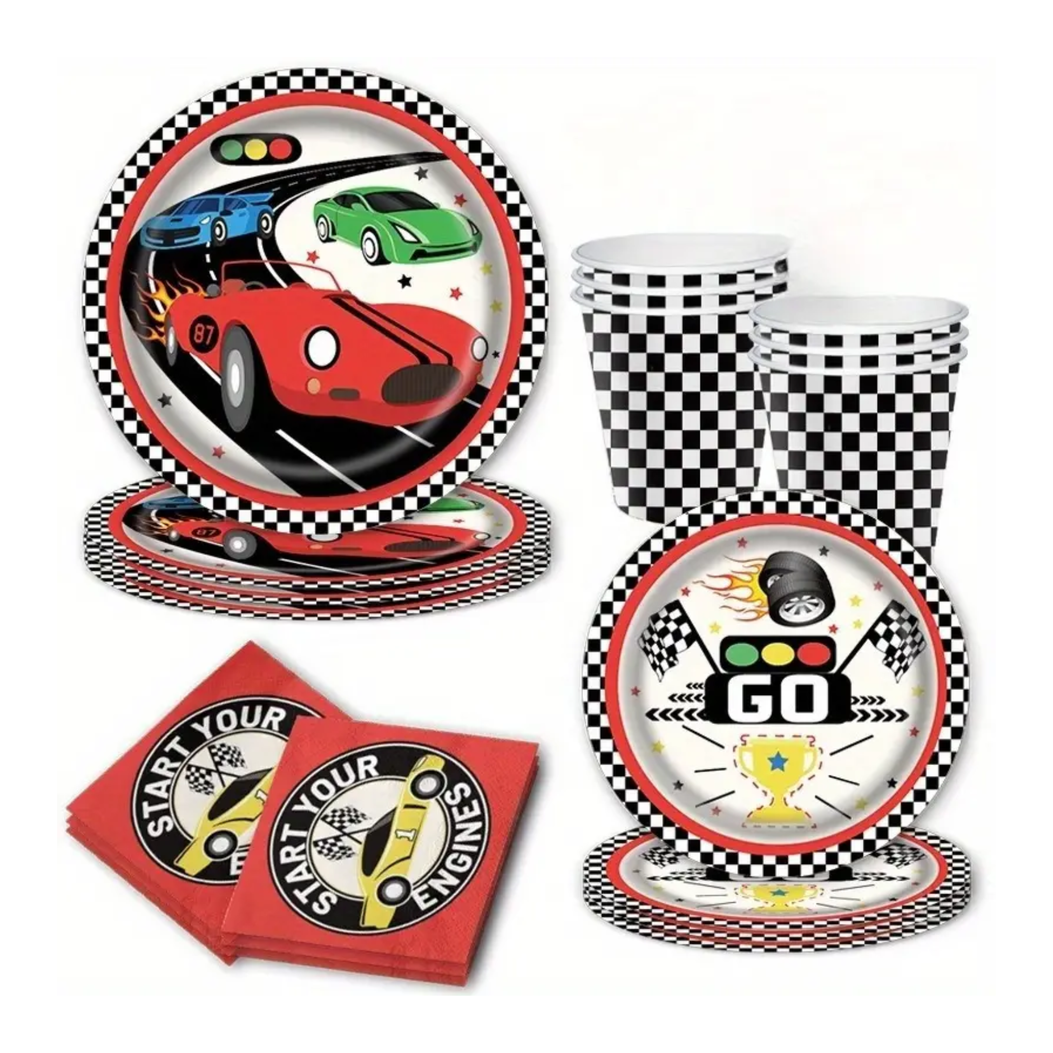 Racing Car Birthday Themed Tableware Set