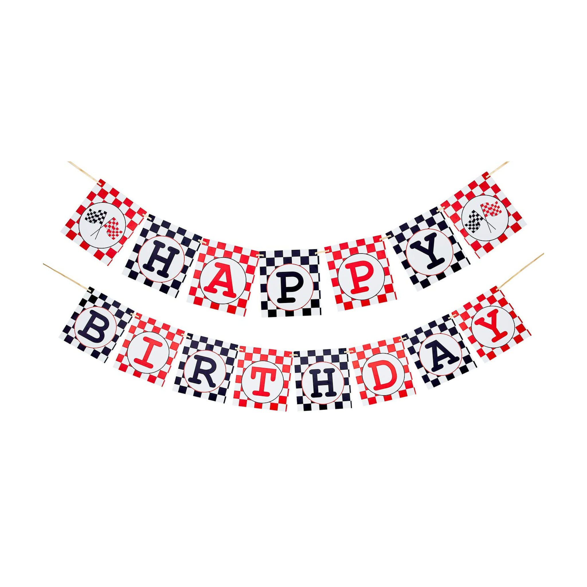 Race Car Happy Birthday Theme Banner