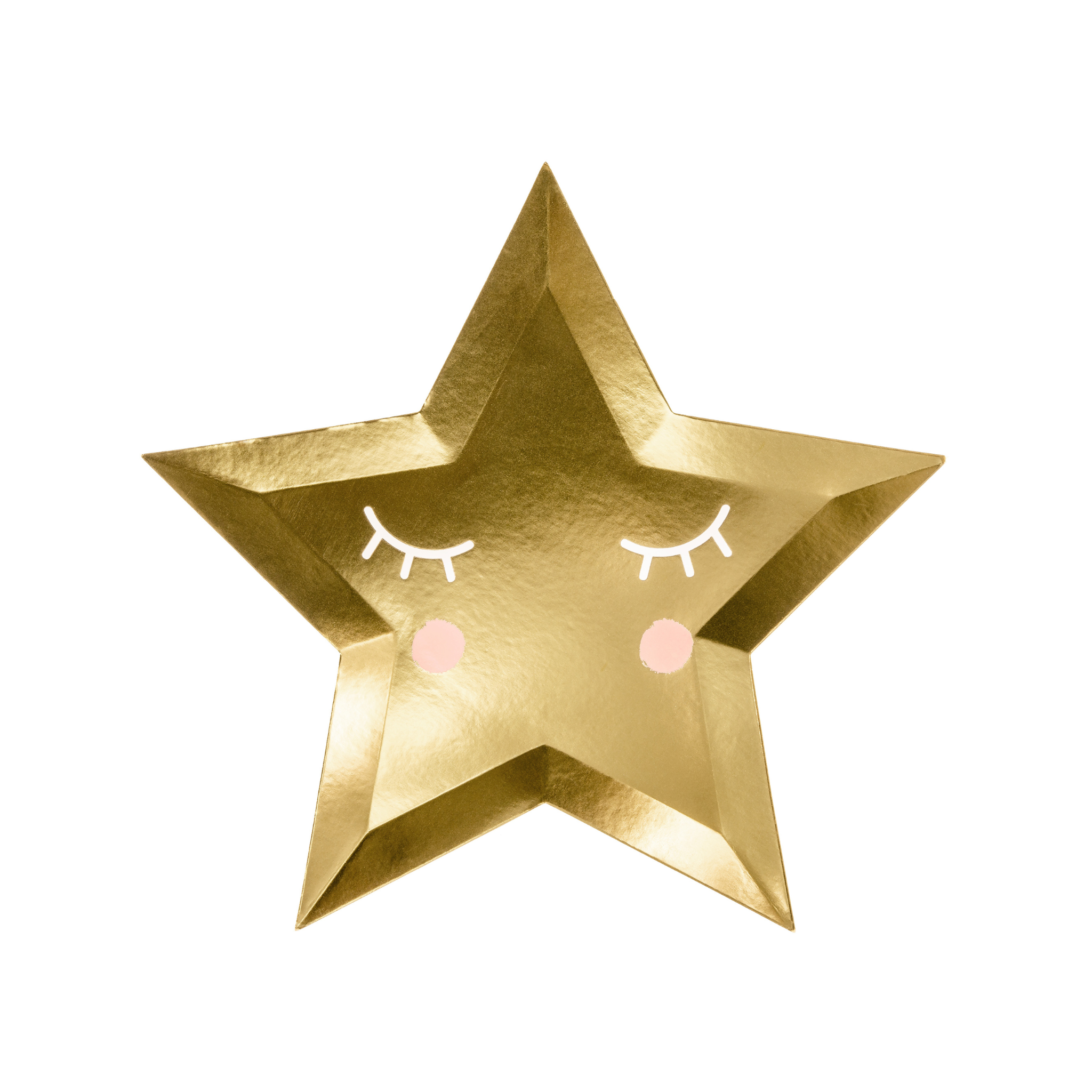 Golden Star-Shaped Paper Plates Set