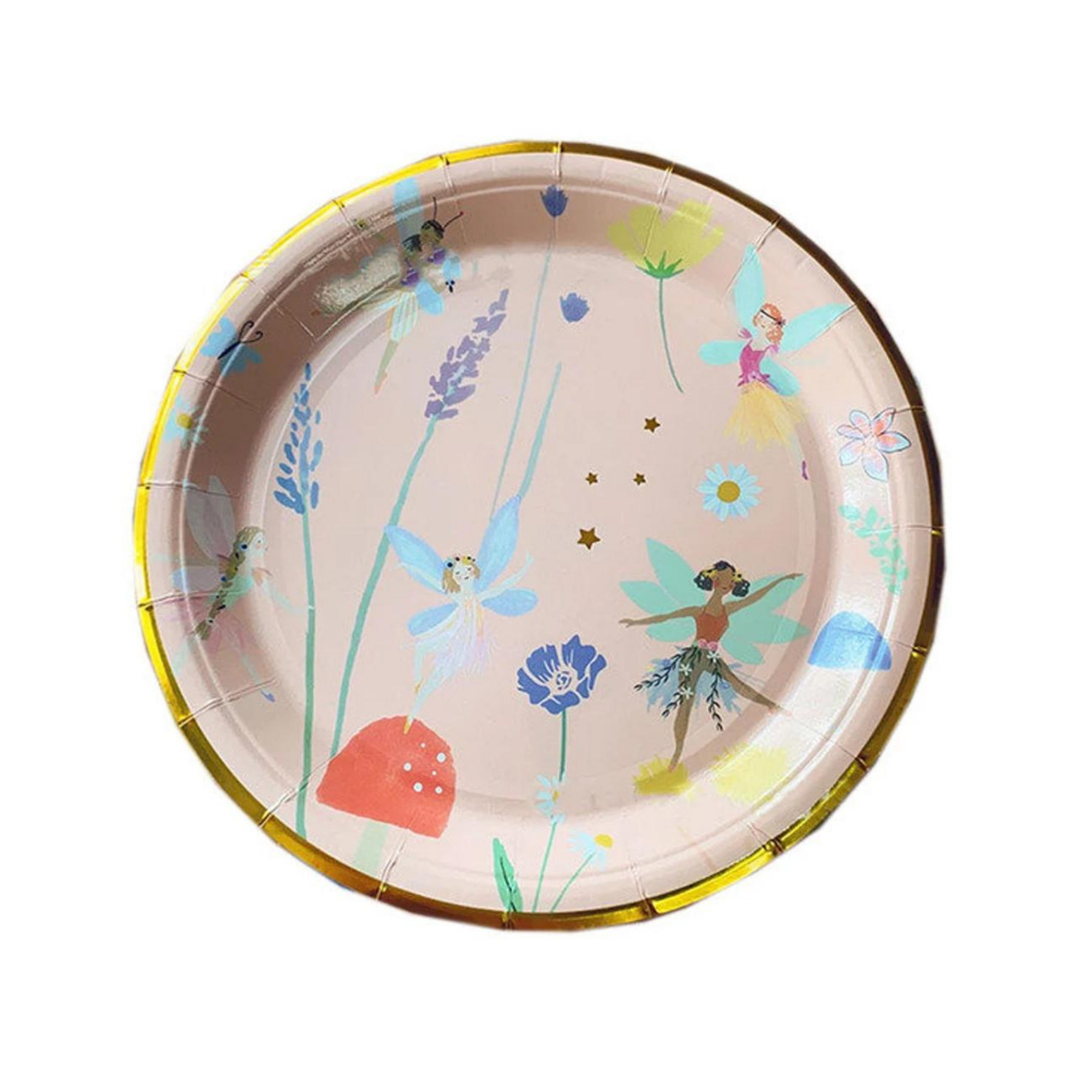 Fairy Garden Theme Party 9 Inch Paper Plates Set