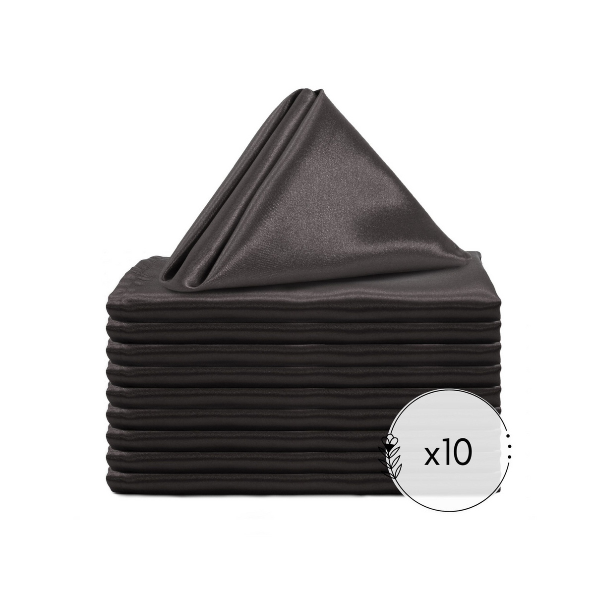 Black Satin Chic Cloth Napkins Set