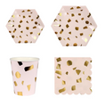 Load image into Gallery viewer, Rose Gold Foil Terrazzo Tableware Set
